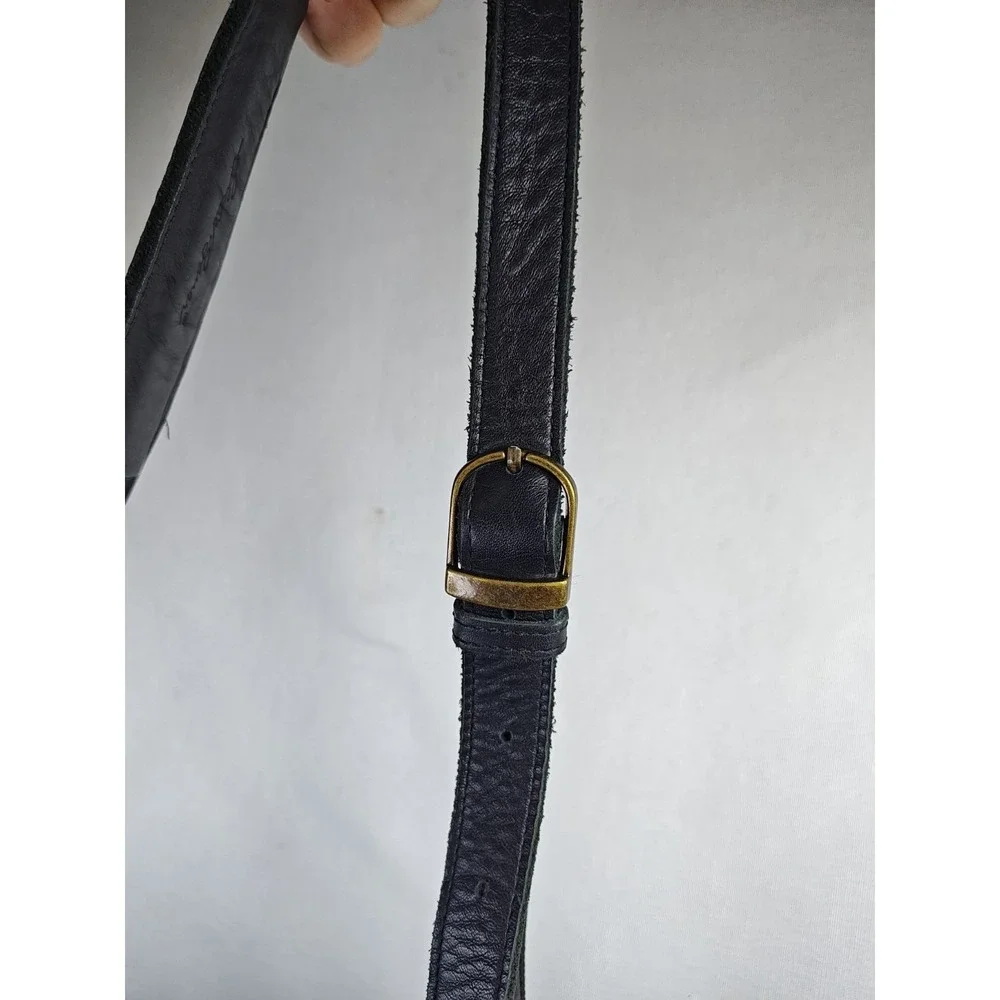 EDDIE BAUER Vintage black soft Leather Briefcase Messenger Bag Portfolio Satchel